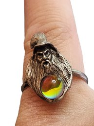 Vintage 60s NOS Wizard  Adjustable Rainbow Glass Ring #612