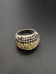 Vintage Silvertone Rhinestone Ring #6299