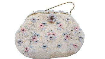 Charlet Vintage Hand Beaded Floral Purse Bag (A5050)