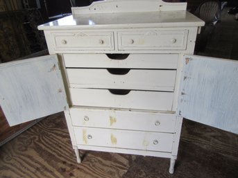 Tall Painted White Chest