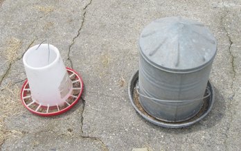 Poultry Feeder And Poultry Waterer