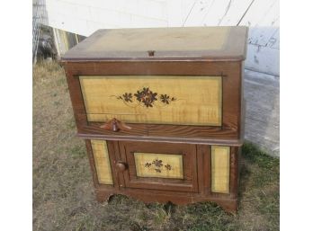 Paint Decorated Pine Lift Top Commode