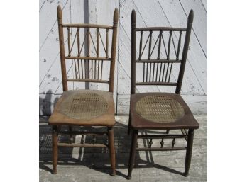 Pair Of Oak Stick And Ball Chairs