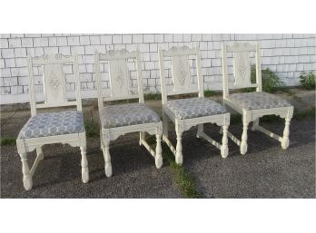 4 Shabby Chic Painted Oak Chairs