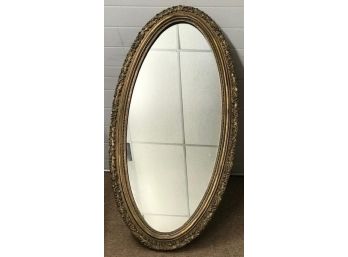 Vintage  Oval Mirror With Gold Frame