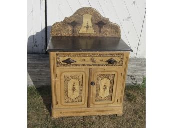 Pine Paint Decorated Washstand