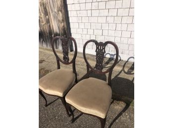 Pair Of High Quality Carved Mahogany Side Chairs