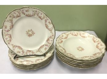 Bridal Rose  Soup Bowls And  Luncheon Plates