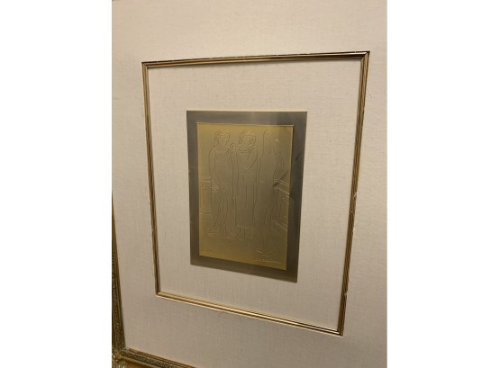Picasso Framed  Limited Edition Chased Brass Plaque With The Three Graces