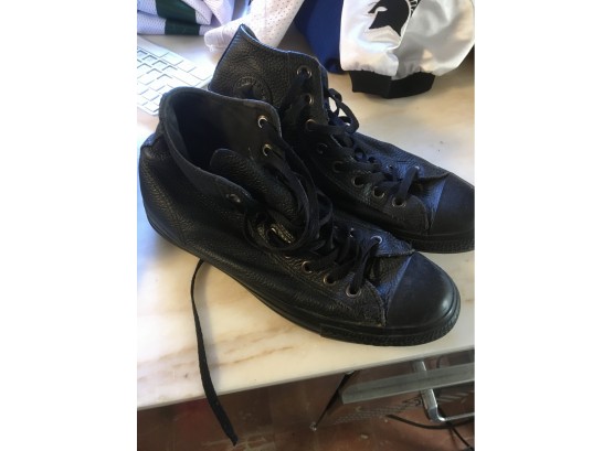 Leather Converse High Tops Size 12