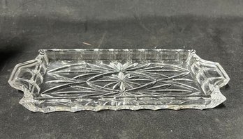 116. Antique Cut Crystal Double Handled Tray