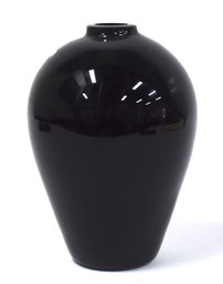 140. MCM Art Glass Black Vase
