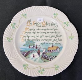 116. Belleek Irish Blessing Plate