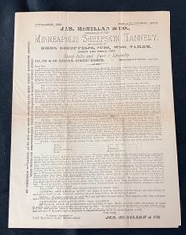 121. 1877 J. McMillan  Advertisiing Flyer.