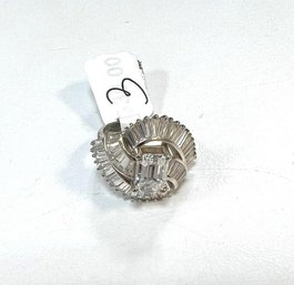 141. Sterling Silver And CZ Monumental Cocktail Ring