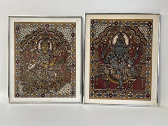 85. Kalamakari Indian Paintings On Silk (2)
