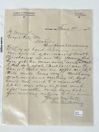 16. Clardy & Canterbury 1895 Hand Written Letter