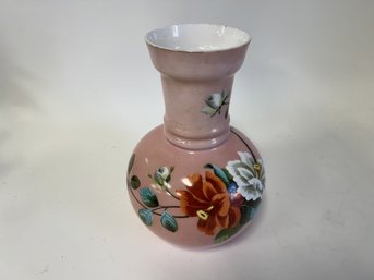 51. Bohemian Painted & Enameled Milk Glass Vase