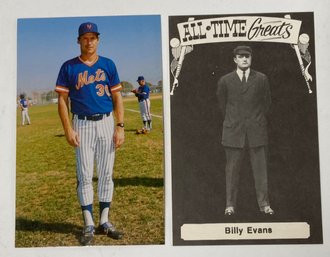 43. Baseball Postcards. Stottlemyre & Billy Evans