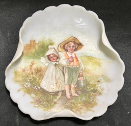 24. Antique Hand Painted Bristol Glass Plate