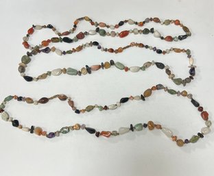 92. Vintage Beggar Bead Natural Stone Gemstones Necklaces (3)