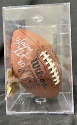 9. Wayne Chrebet Autographed Football In Display Case