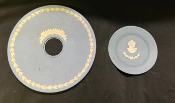 48. Wedgewood Porcelain Plate And Candleholder (2)