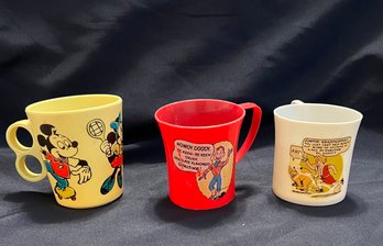 52. Howdy Doody, Orphan Annie, And Donald Duck Disney  Advertising Cups For Ovaltine
