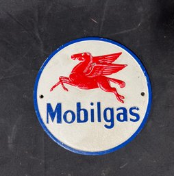 63. Cast Iron Mobilgas Sign