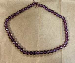 6. Vintage Amethyst Glass Bead Necklace