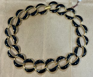 8. Vintage Napier Black Enameled Curb Chain