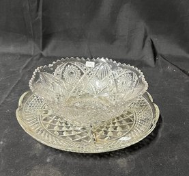 57. Antique Glass Serving Dishes (2)