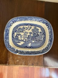 52.Blue And White Blue Willow Platter