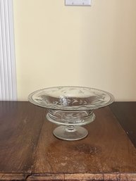 66.Good Quality Antique Crystal Compote & Plate