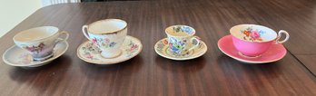 93. Fine English Cups & Saucers ( 4 Sets)