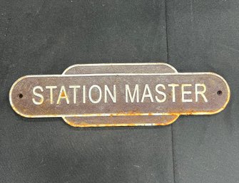 10. Cast Iron Station Master Sign