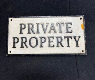 5. Cast Iron Private Property Sign