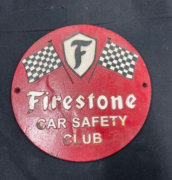46. Cast Iron Firestone Round Sign
