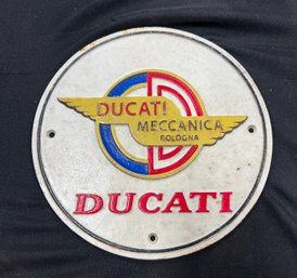 50. Cast Iron Ducati Motorcycle Sign