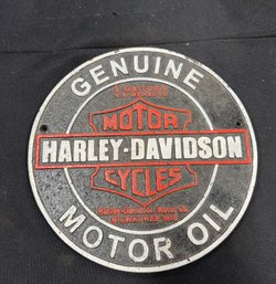 52. Cast Iron Harley Circular Sign