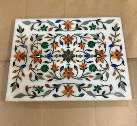 5. Gem Stone Inlaid Mother Of Pearl Tray