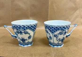 25. Royal Copenhagen Blue And White Cups (2)