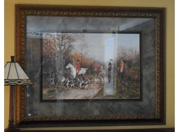 Large Framed Hunting Scene Print