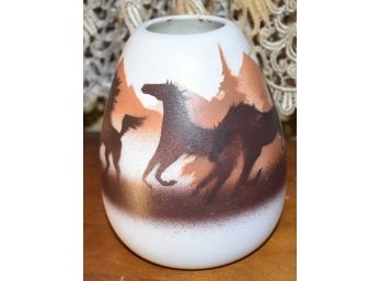 61. Hand-Painted Pottery Vase Sgd.