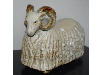 89. Porcelain Ram Statue