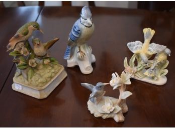24. Figural Porcelain Birds & Musicbox