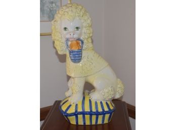194.  Italian Porcelain Poodle Statue
