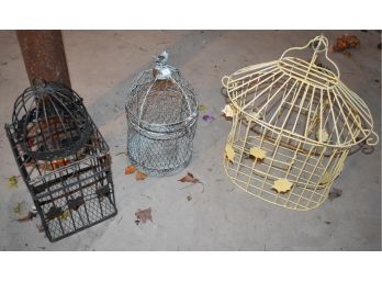 172.  Wrought Iron Bird Cages (3)