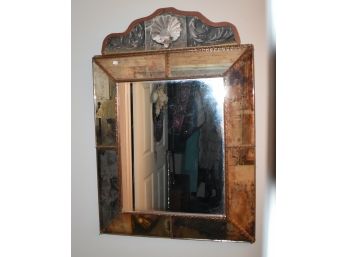 109.  Nautical Wood & Glass Mirror