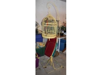 160. Wrought Iron Bird Cage On Stand
